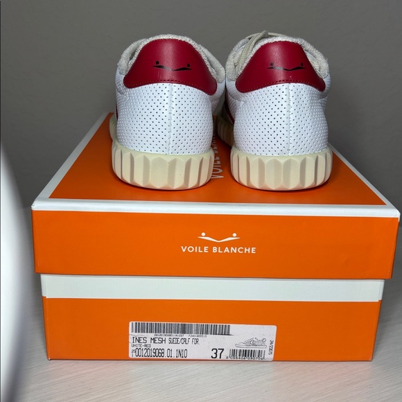 Voile Blanche Ines Mesh & Leather Sneakers - White/Red NIBox Size 37 (7US) - Picture 10 of 12